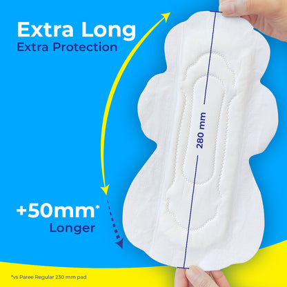 Paree Dry Comfort XL 6 Pads | Wider Back for Extra Coverage |Quick Absorption | Mild Fragrance|Heavy Flow Sanitary Pads for Women
