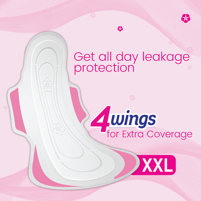 Paree Ultra Thinz XXL 30 Soft Pads | 2X Advanced Absorption | Soft & Rash-Free Comfort | 4 Wings for Extra Coverage | Heavy Flow Champion Sanitary Pads for Women | Disposable Wrapper
